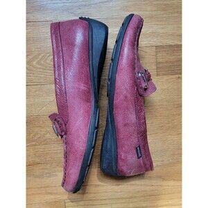 Mephisto Cool Air Horsebit Loafers Burgundy Leather Women Size 9.5 Comfort Shoes